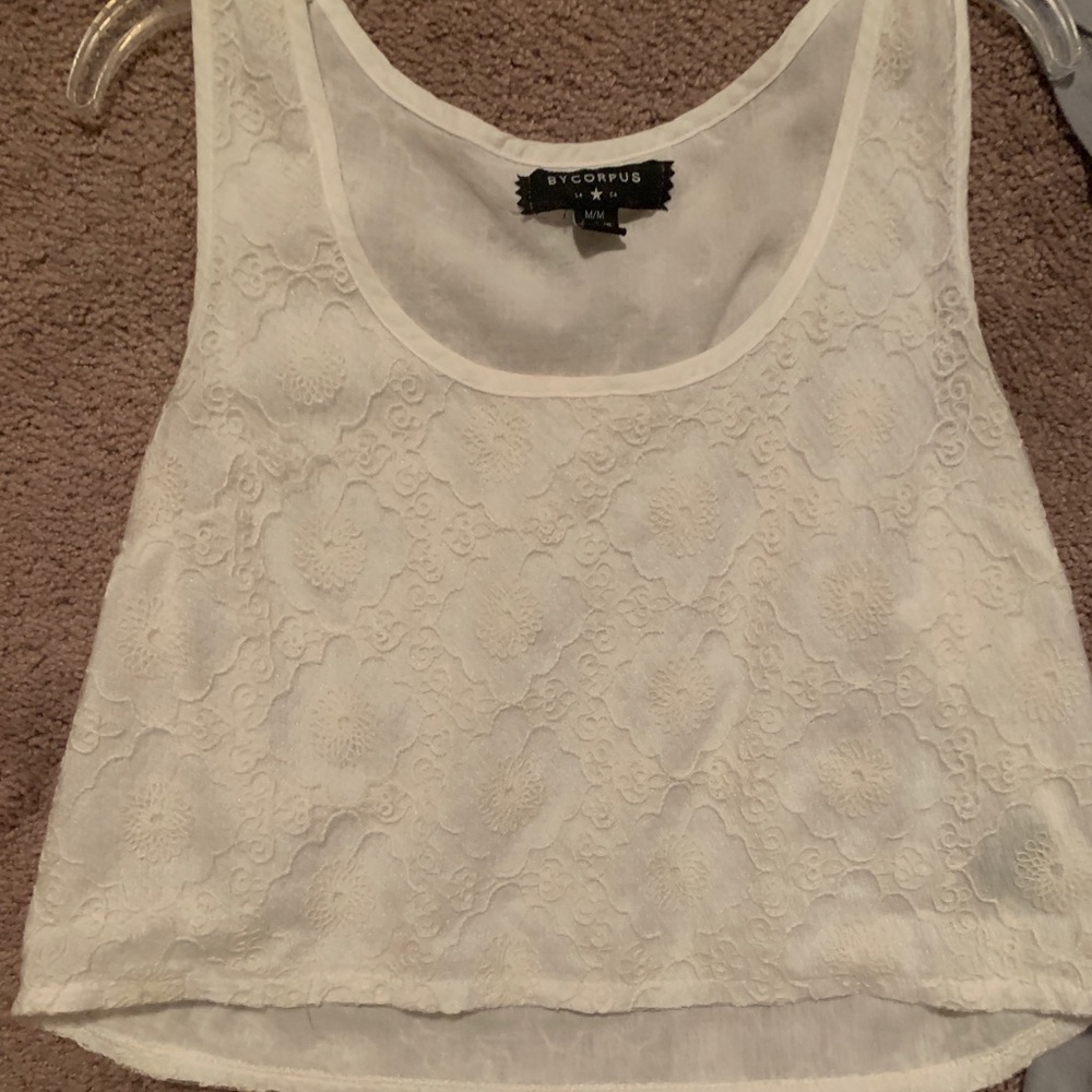 White UO crop top